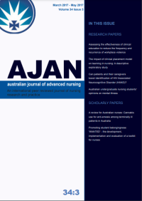 AJAN: Australian Journal of Advanced Nursing Vol. 34 No. 3 Tahun. Mar 2017 - Mei 2017