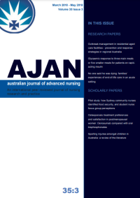 AJAN: Australian Journal of Advanced Nursing Vol. 35 No. 3 Tahun. Mar 2018 - Mei 2018