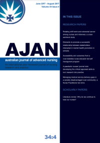 AJAN: Australian Journal of Advanced Nursing Vol. 34 No. 4 Tahun. Jun 2017 - Agu 2017