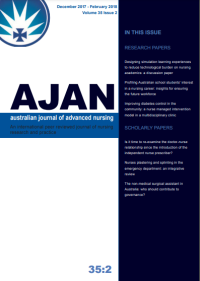 AJAN: Australian Journal of Advanced Nursing Vol. 35 No. 2 Tahun. Des 2017 - Feb 2018