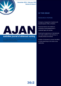 AJAN: Australian Journal of Advanced Nursing Vol. 36 No. 2 Tahun. Des 2018 - Feb 2019